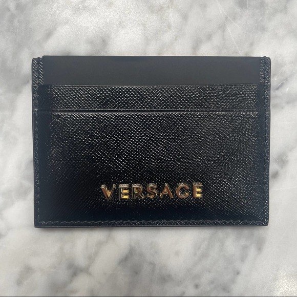 Versace Accessories - Versace Black Leather Cardholder